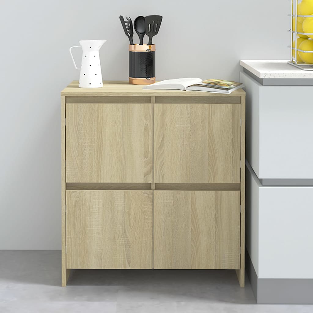 Dressoir 70x41x75 cm bewerkt hout sonoma eikenkleurig is nu te koop bij PeponiXL, paradijselijk wonen!