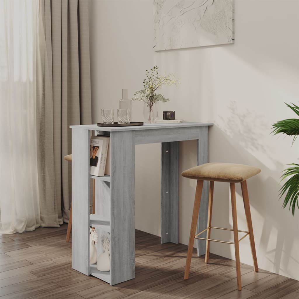 Bartafel met schap 102x50x103,5 cm bewerkt hout grijs sonoma is nu te koop bij PeponiXL, paradijselijk wonen!