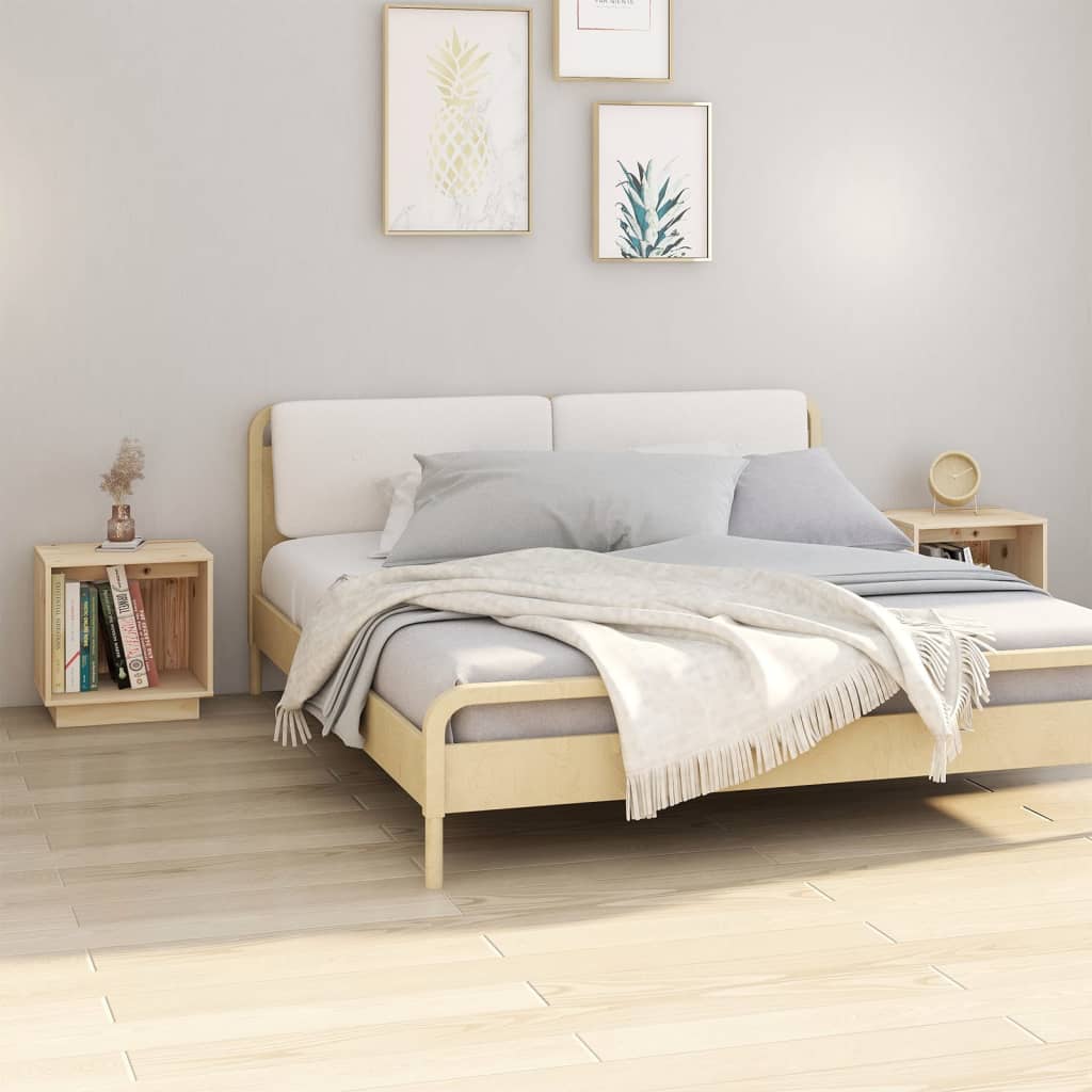 Nachtkastjes 2 st 40x30x40 cm massief grenenhout wit is nu te koop bij PeponiXL, paradijselijk wonen!
