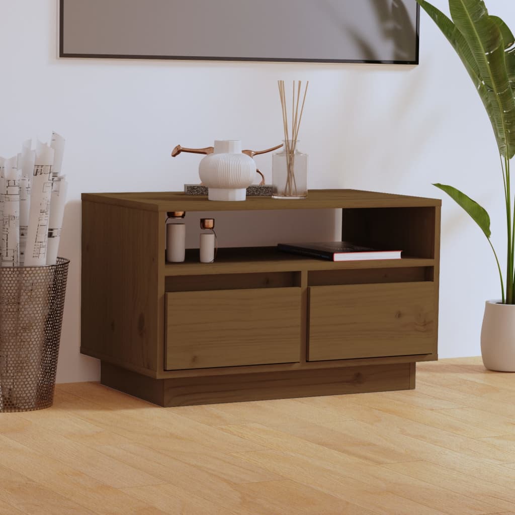Tv-meubel 60x35x37 cm massief grenenhout honingbruin is nu te koop bij PeponiXL, paradijselijk wonen!