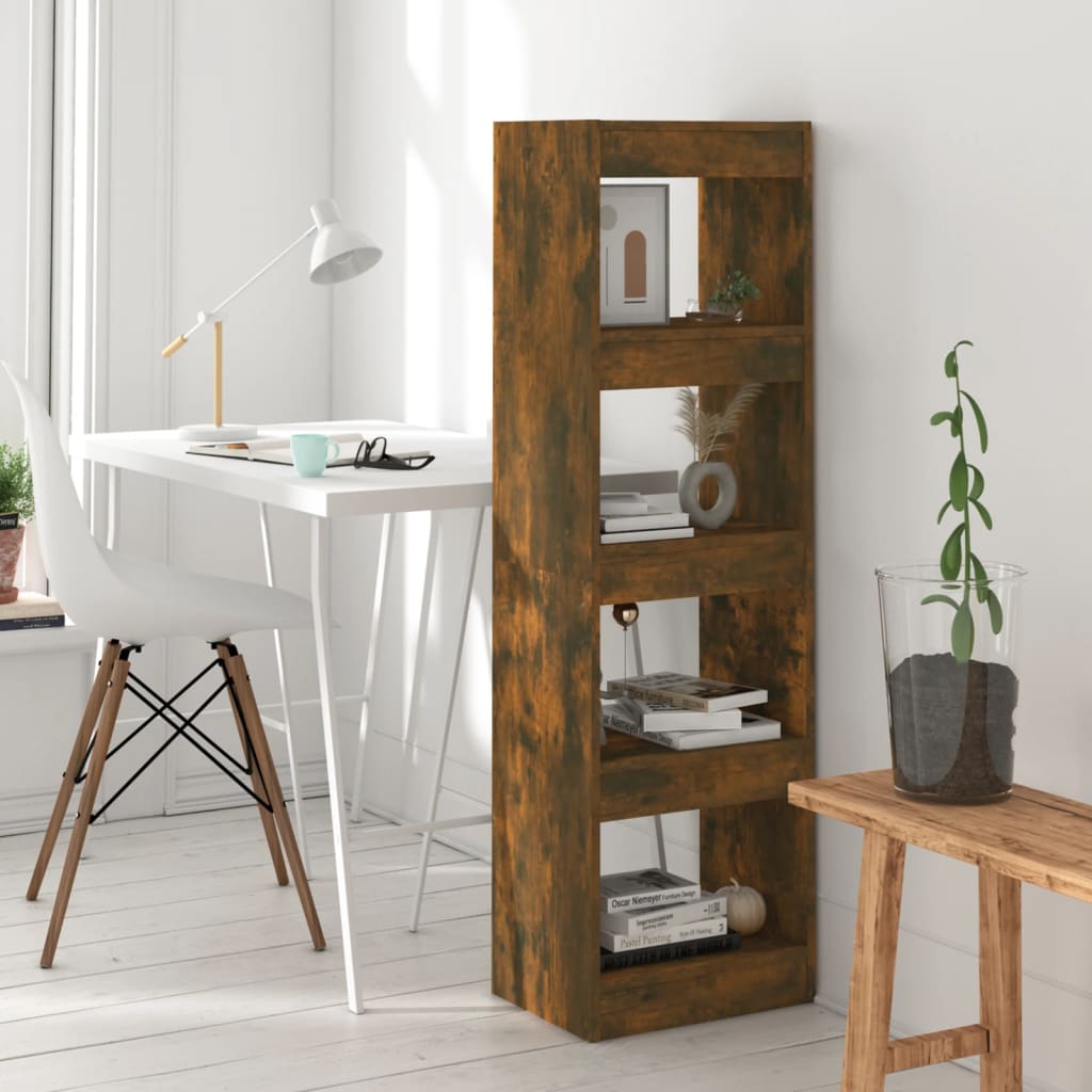 Boekenkast/kamerscherm 40x30x135 cm gerookt eikenkleurig is nu te koop bij PeponiXL, paradijselijk wonen!