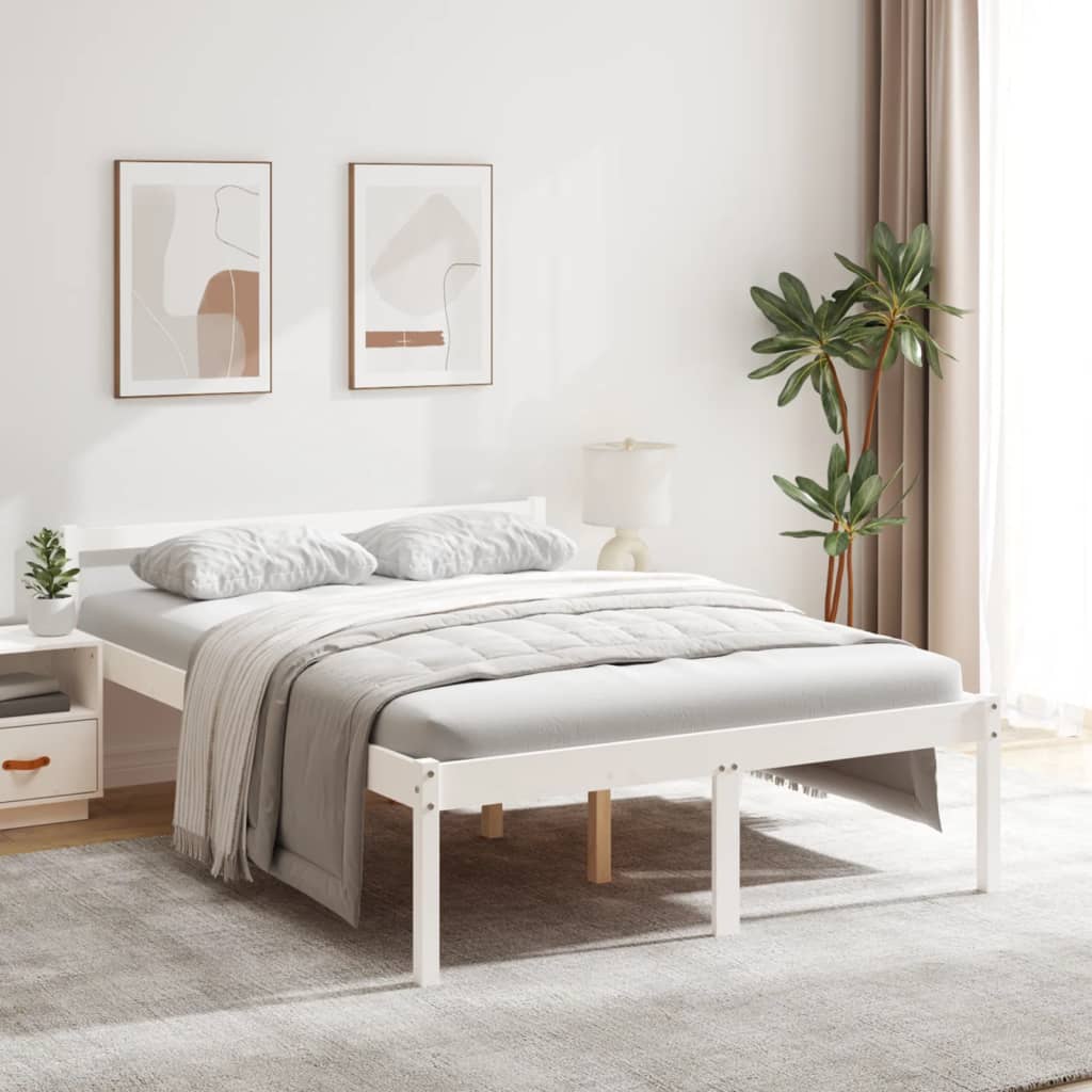 Seniorenbed massief grenenhout wit 135x190 cm is nu te koop bij PeponiXL, paradijselijk wonen!