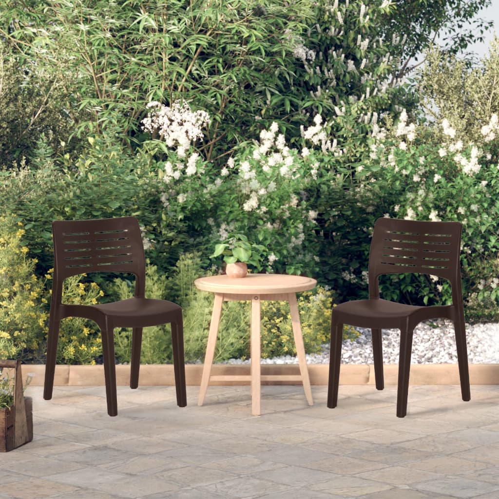 Tuinstoelen 2 st polypropeen mokkakleurig is nu te koop bij PeponiXL, paradijselijk wonen!