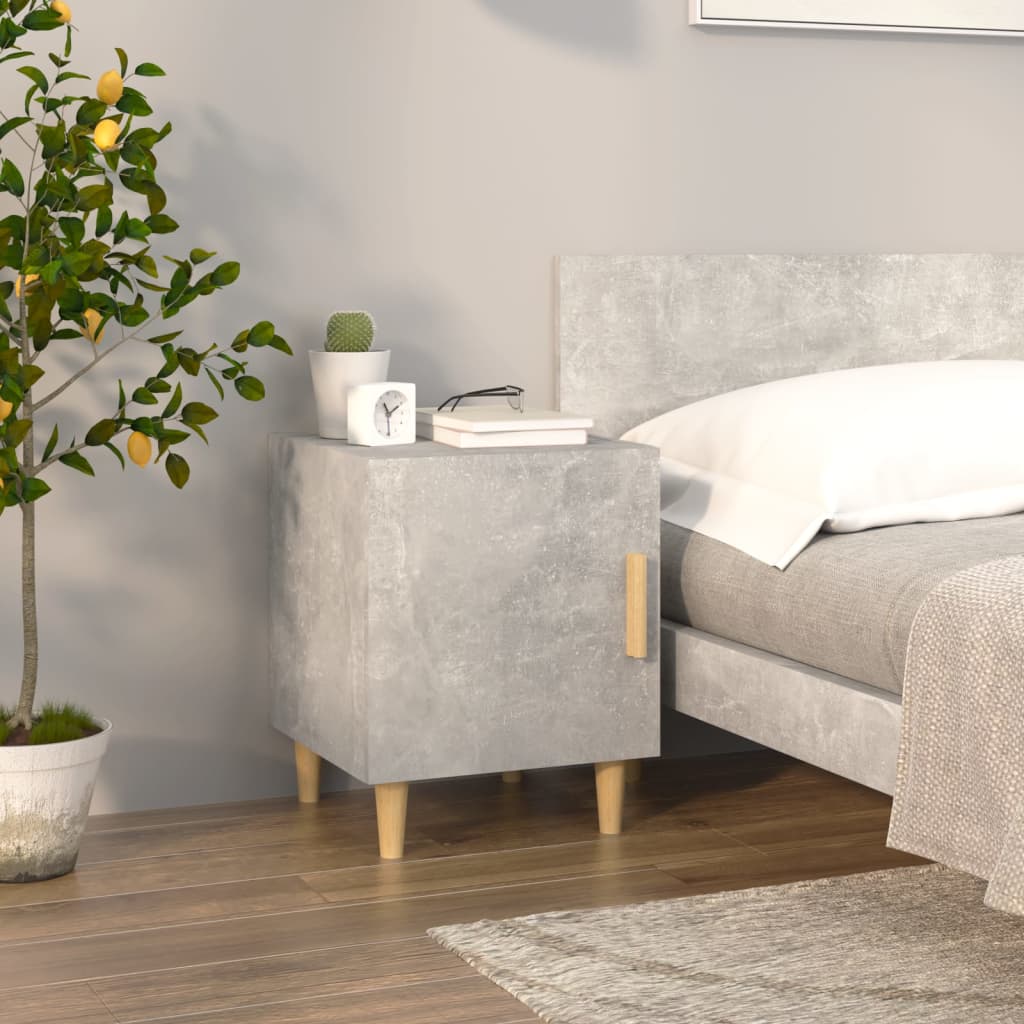 Nachtkastje bewerkt hout betongrijs is nu te koop bij PeponiXL, paradijselijk wonen!