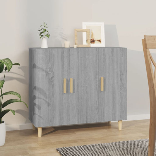 Dressoir 90x34x80 cm bewerkt hout grijs sonoma eikenkleurig is nu te koop bij PeponiXL, paradijselijk wonen!