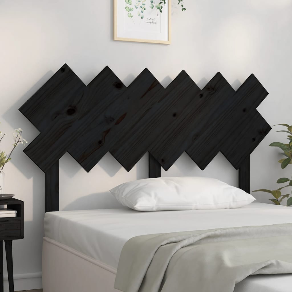 Hoofdbord 132x3x81 cm massief grenenhout zwart is nu te koop bij PeponiXL, paradijselijk wonen!
