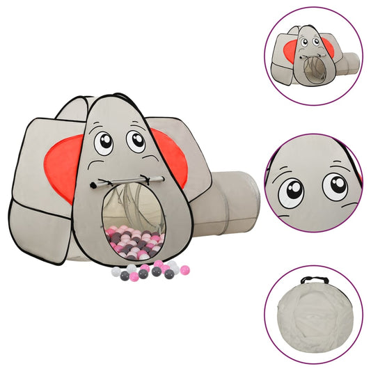 Kinderspeeltent met 250 ballen olifant 174x86x101 cm grijs is nu te koop bij PeponiXL, paradijselijk wonen!