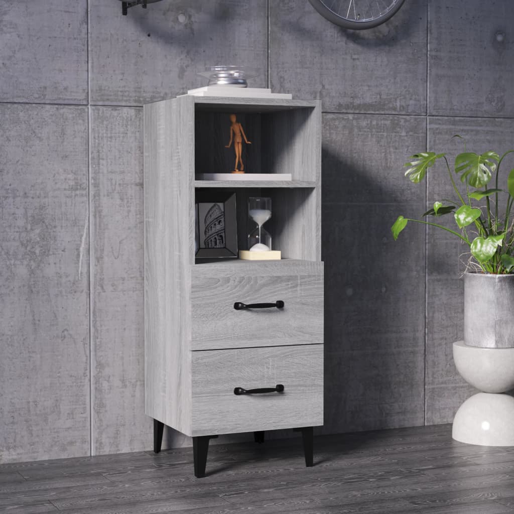 Dressoir 34,5x34x90 cm bewerkt hout grijs sonoma eikenkleurig is nu te koop bij PeponiXL, paradijselijk wonen!