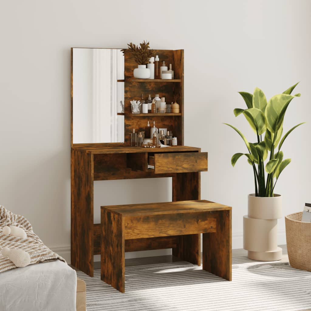 Kaptafelset 74,5x40x141 cm gerookt eiken is nu te koop bij PeponiXL, paradijselijk wonen!