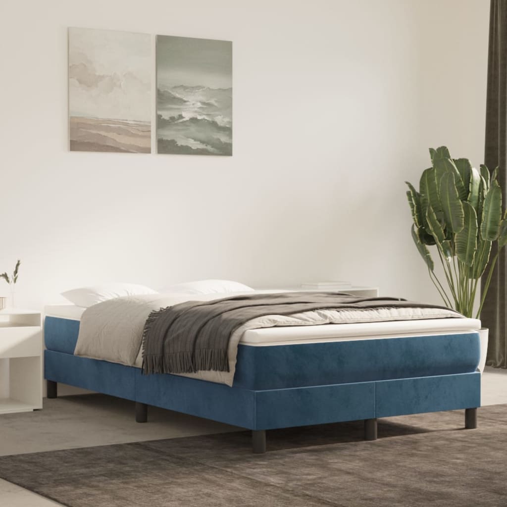 Pocketveringmatras medium 120x200x20 cm fluweel donkerblauw is nu te koop bij PeponiXL, paradijselijk wonen!