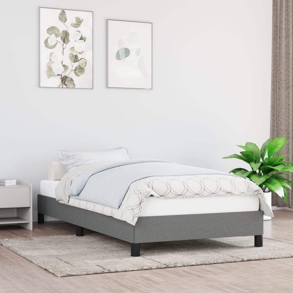 Bedframe zonder matras 80x200 cm stof donkergrijs is nu te koop bij PeponiXL, paradijselijk wonen!