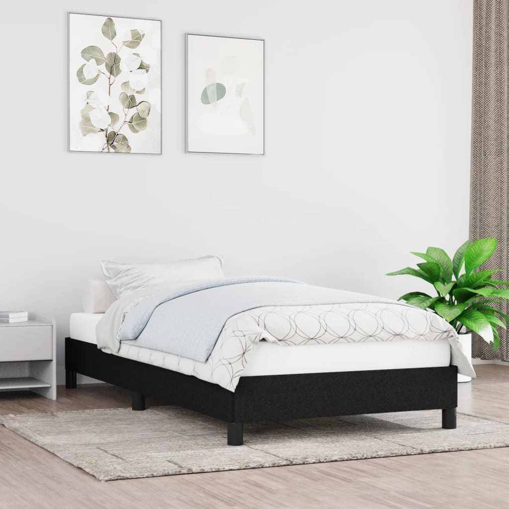 Bedframe zonder matras 80x200 cm stof zwart is nu te koop bij PeponiXL, paradijselijk wonen!