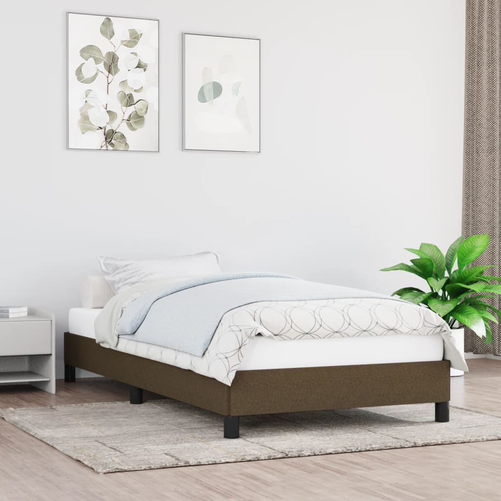 Bedframe zonder matras 90x190 cm stof donkerbruin is nu te koop bij PeponiXL, paradijselijk wonen!