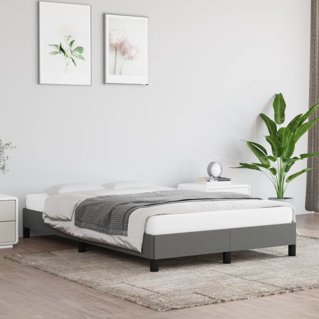 Bedframe zonder matras 120x200 cm stof donkergrijs is nu te koop bij PeponiXL, paradijselijk wonen!
