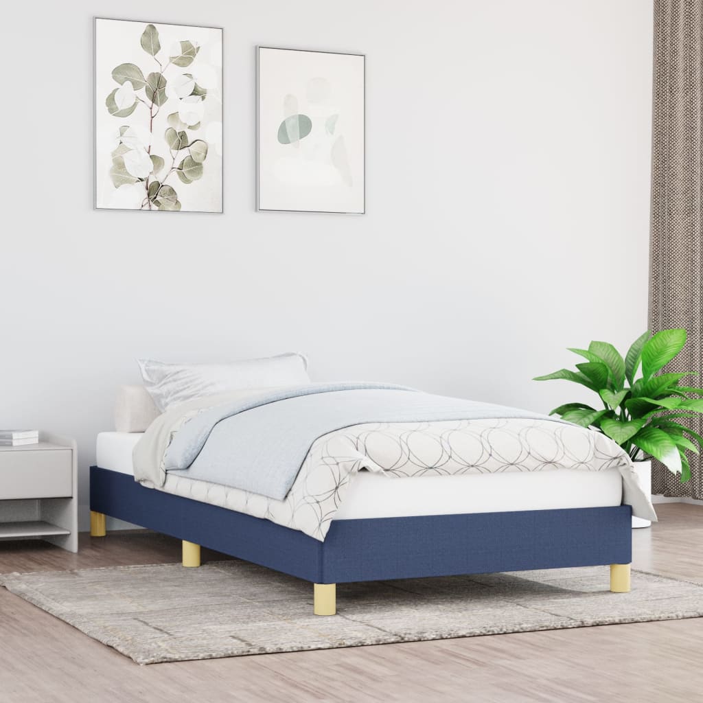 Bedframe zonder matras 90x200 cm stof blauw is nu te koop bij PeponiXL, paradijselijk wonen!