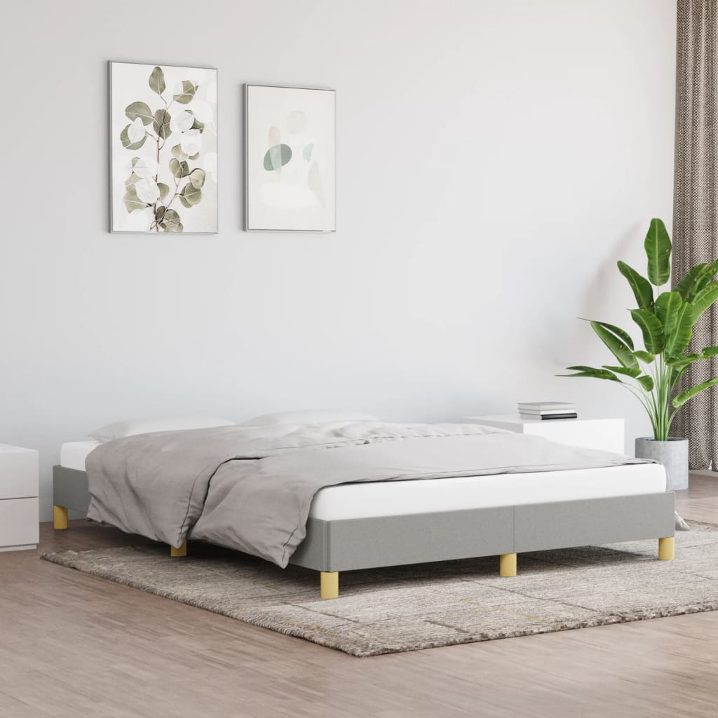 Bedframe zonder matras stof lichtgrijs 140x190 cm is nu te koop bij PeponiXL, paradijselijk wonen!