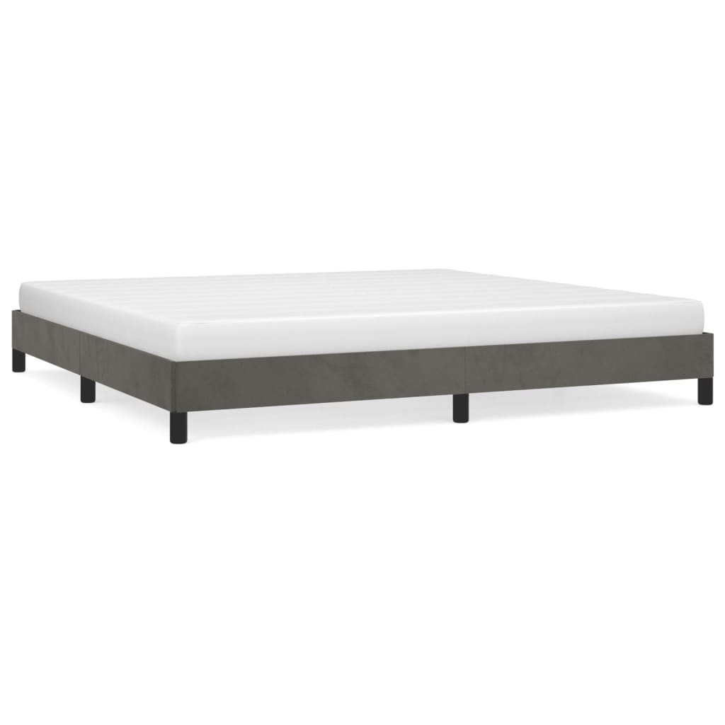 Bedframe zonder matras 200x200 cm fluweel donkergrijs is nu te koop bij PeponiXL, paradijselijk wonen!