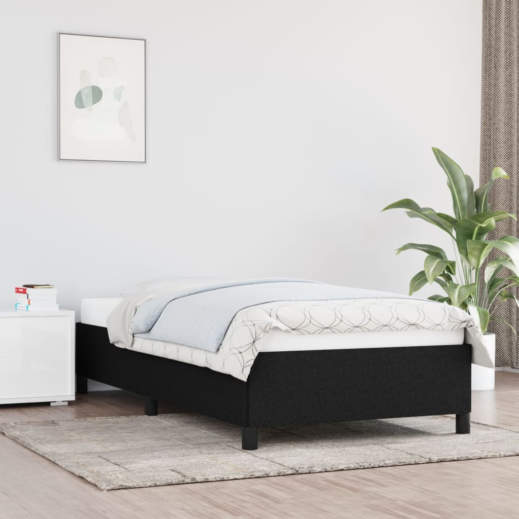Bedframe zonder matras 90x200 cm stof zwart is nu te koop bij PeponiXL, paradijselijk wonen!