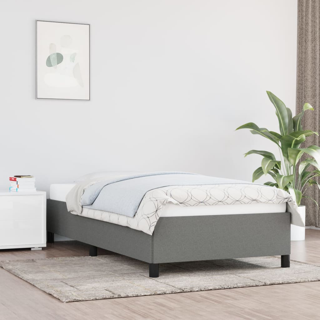 Bedframe zonder matras 100x200 cm stof donkergrijs is nu te koop bij PeponiXL, paradijselijk wonen!