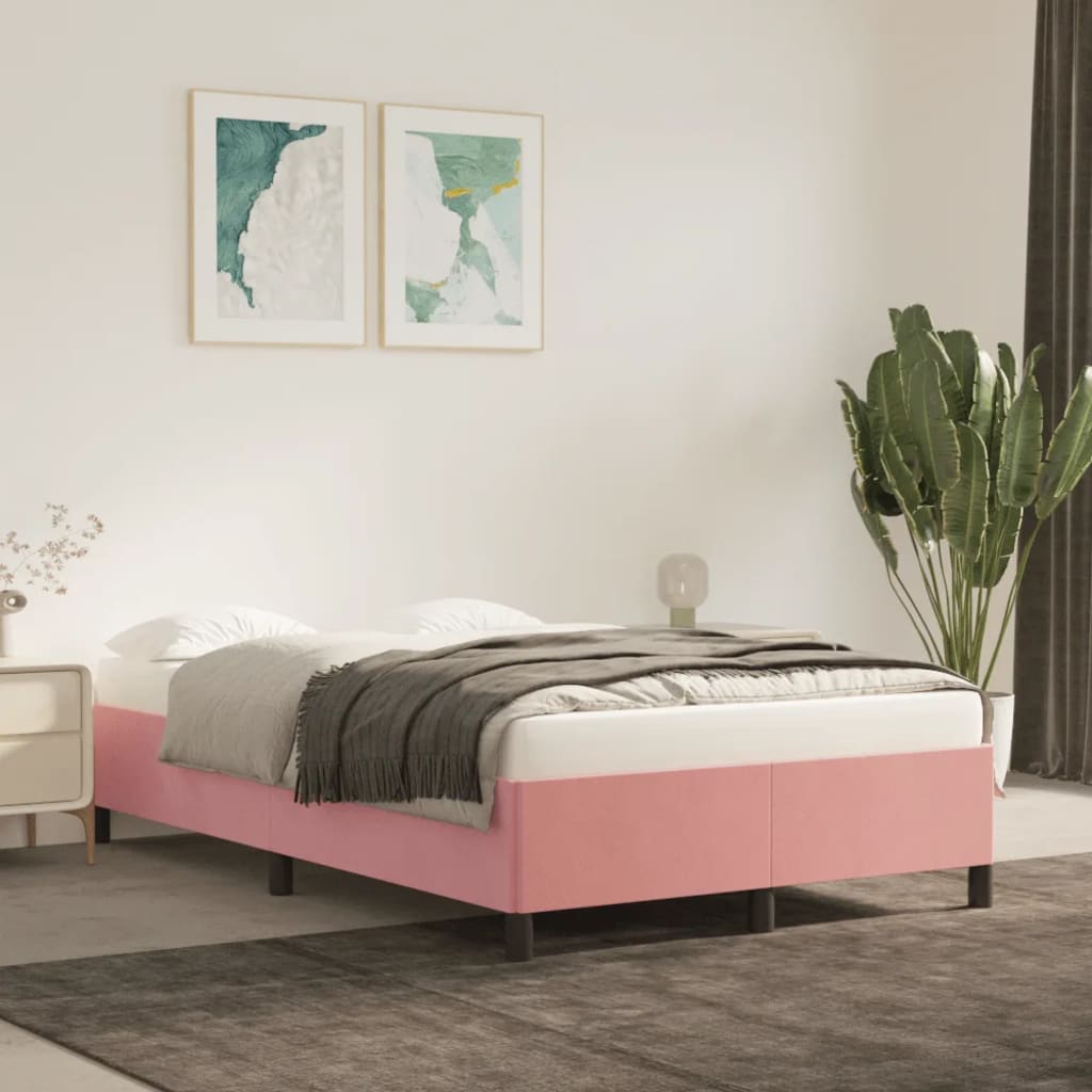 Bedframe fluweel roze 120x200 cm is nu te koop bij PeponiXL, paradijselijk wonen!