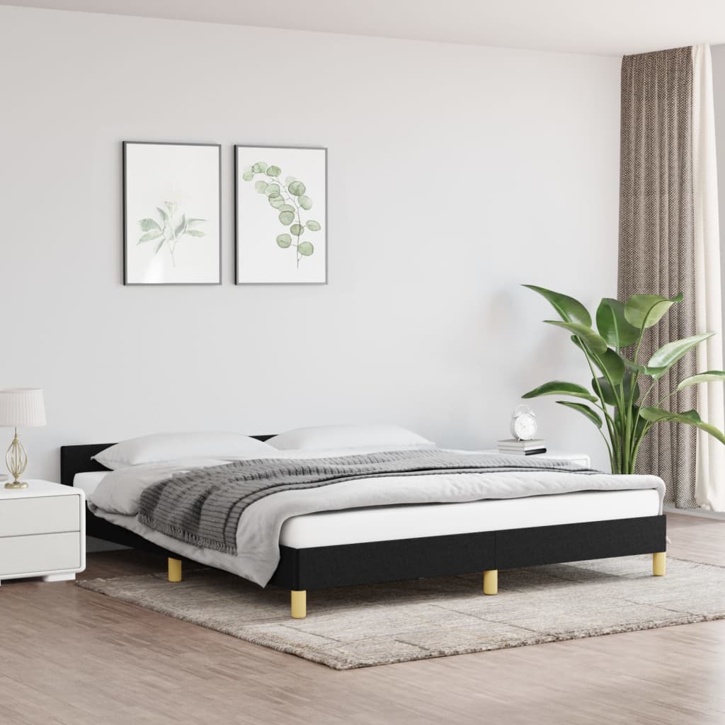 Bedframe zonder matras stof zwart 180x200 cm is nu te koop bij PeponiXL, paradijselijk wonen!