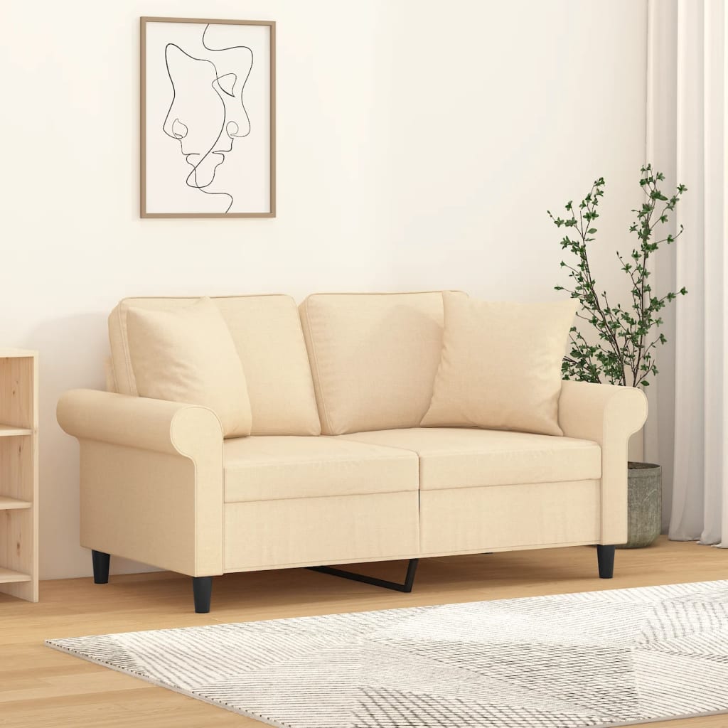 Sierkussens 2 st 40x40 cm stof crèmekleurig is nu te koop bij PeponiXL, paradijselijk wonen!