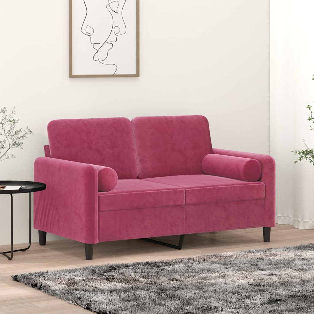 Sierkussens 2 st 15x50 cm fluweel wijnrood is nu te koop bij PeponiXL, paradijselijk wonen!