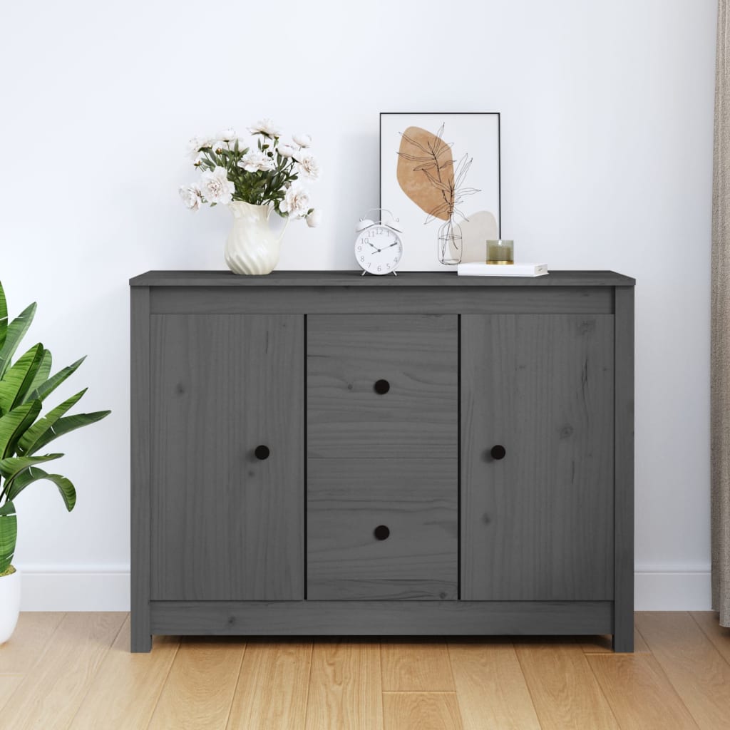 Dressoir 100x35x74 cm massief grenenhout grijs is nu te koop bij PeponiXL, paradijselijk wonen!