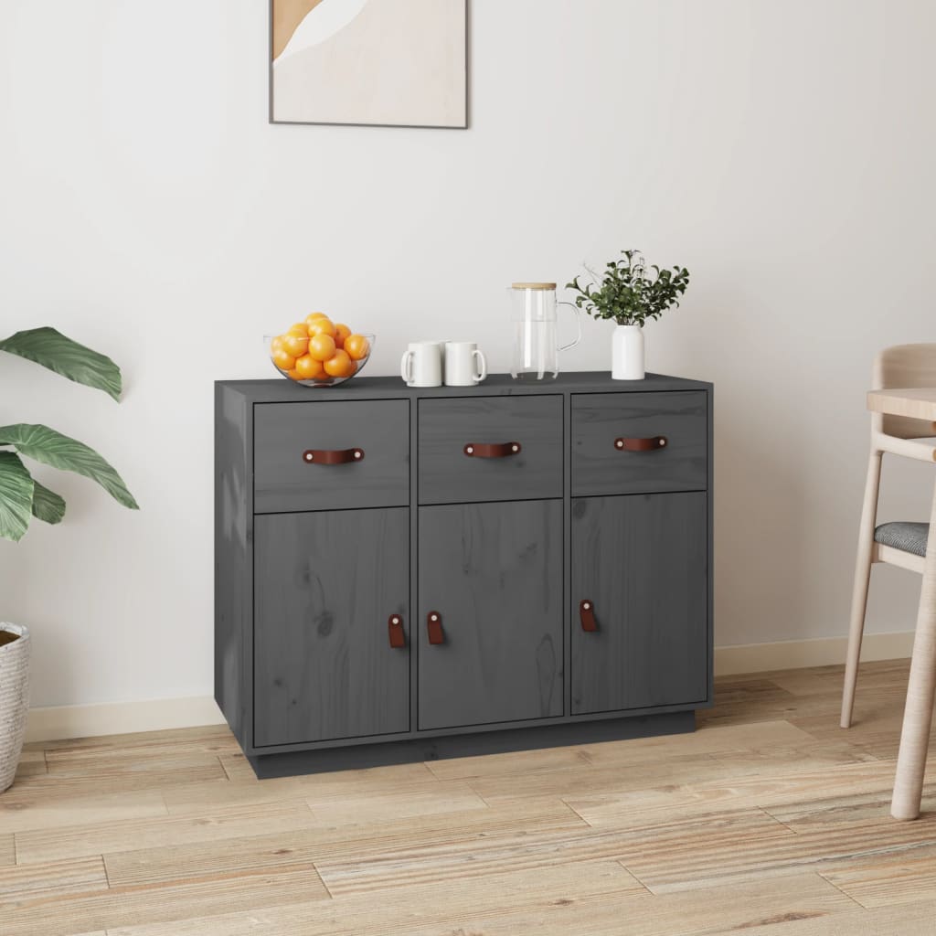 Dressoir 100x40x75 cm massief grenenhout grijs is nu te koop bij PeponiXL, paradijselijk wonen!