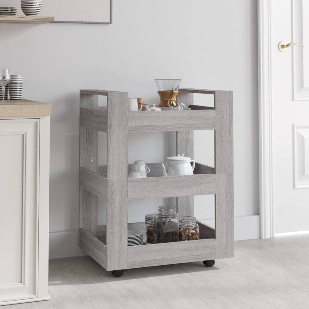 Keukentrolley 60x45x80cm bewerkt hout grijs sonoma eikenkleurig is nu te koop bij PeponiXL, paradijselijk wonen!