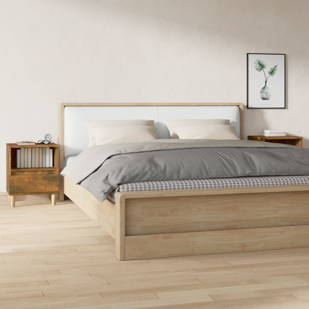 Nachtkastjes 2 st 40x35x50 cm gerookt eikenkleurig is nu te koop bij PeponiXL, paradijselijk wonen!