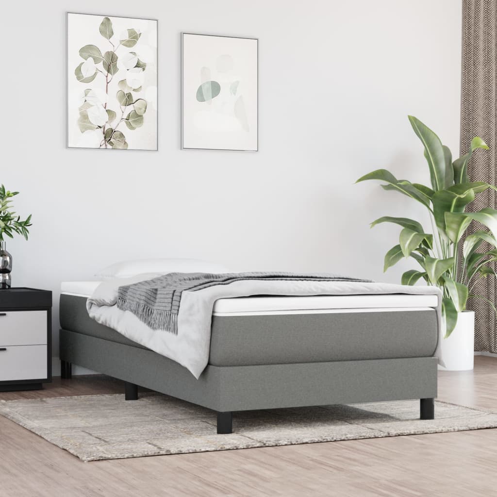 Boxspring bed 80x200 cm stof donkergrijs is nu te koop bij PeponiXL, paradijselijk wonen!
