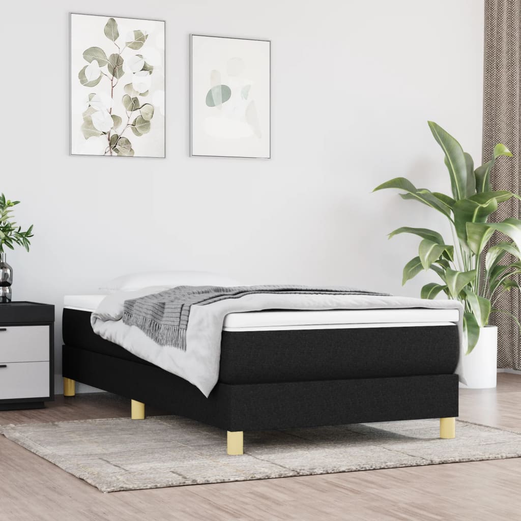 Boxspring bed 80x200 cm stof zwart is nu te koop bij PeponiXL, paradijselijk wonen!
