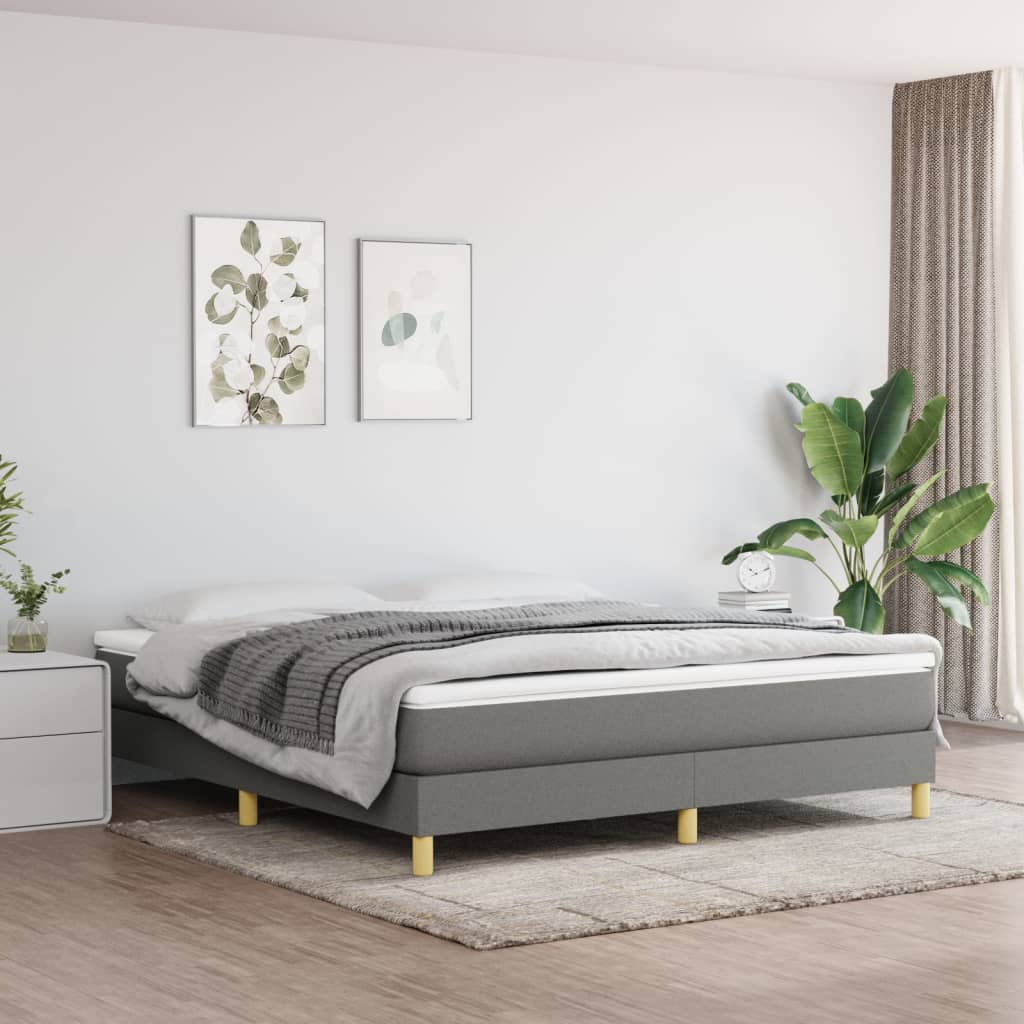 Boxspring bed stof donkergrijs 180x200 cm is nu te koop bij PeponiXL, paradijselijk wonen!