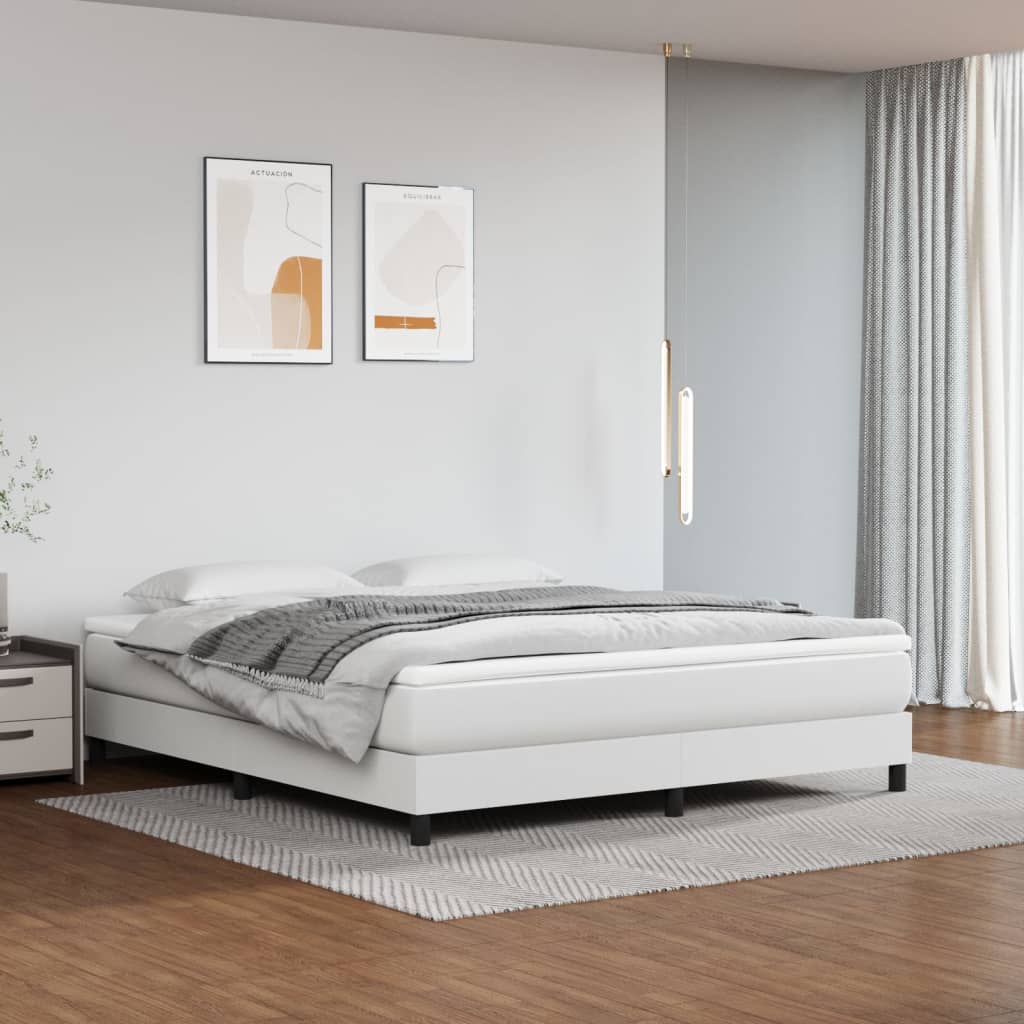 Boxspring bed kunstleer wit 180x200 cm is nu te koop bij PeponiXL, paradijselijk wonen!