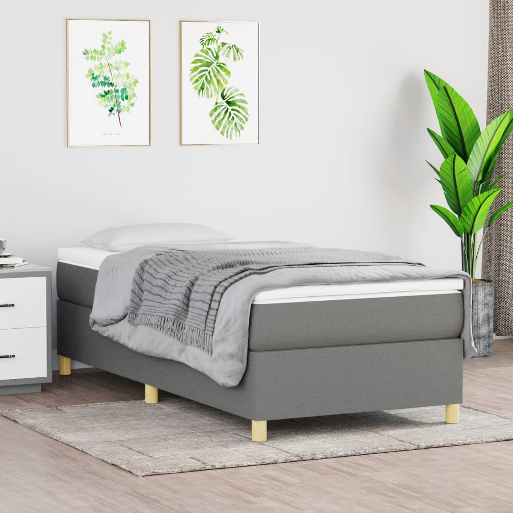 Boxspring bed 80x200 cm stof donkergrijs is nu te koop bij PeponiXL, paradijselijk wonen!