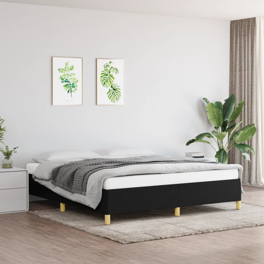 Boxspring bed stof zwart 160x200 cm is nu te koop bij PeponiXL, paradijselijk wonen!