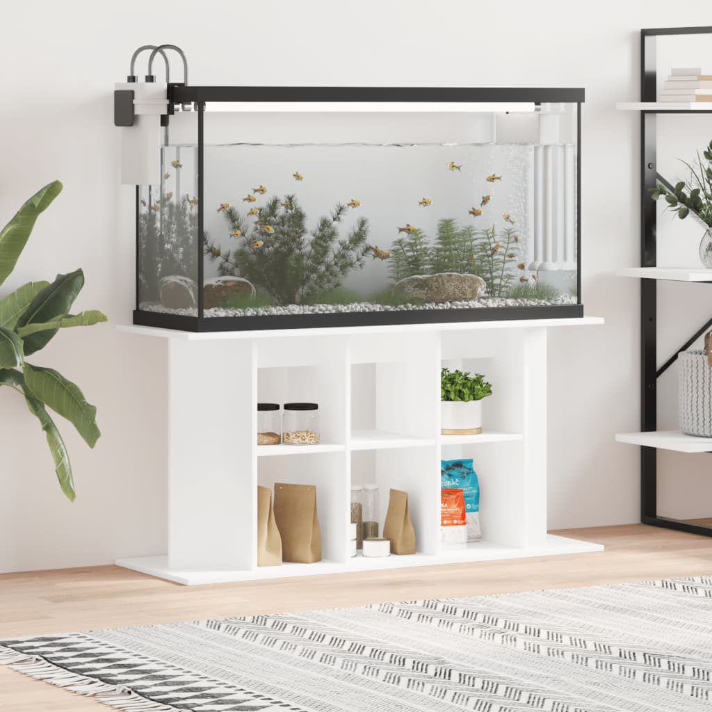 Aquariumstandaard 120x40x60 cm bewerkt hout wit is nu te koop bij PeponiXL, paradijselijk wonen!