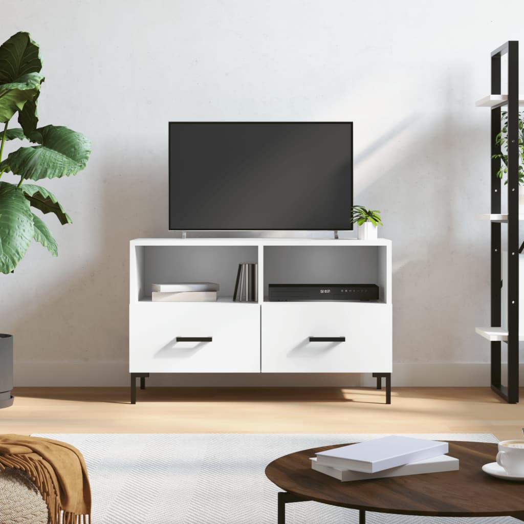 Tv-meubel 80x36x50 cm bewerkt hout wit is nu te koop bij PeponiXL, paradijselijk wonen!
