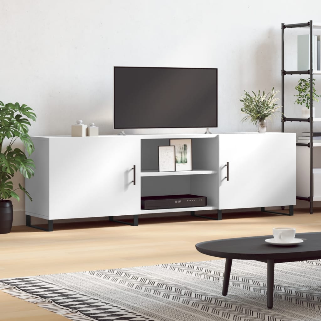 Tv-meubel 150x30x50 cm bewerkt hout wit is nu te koop bij PeponiXL, paradijselijk wonen!
