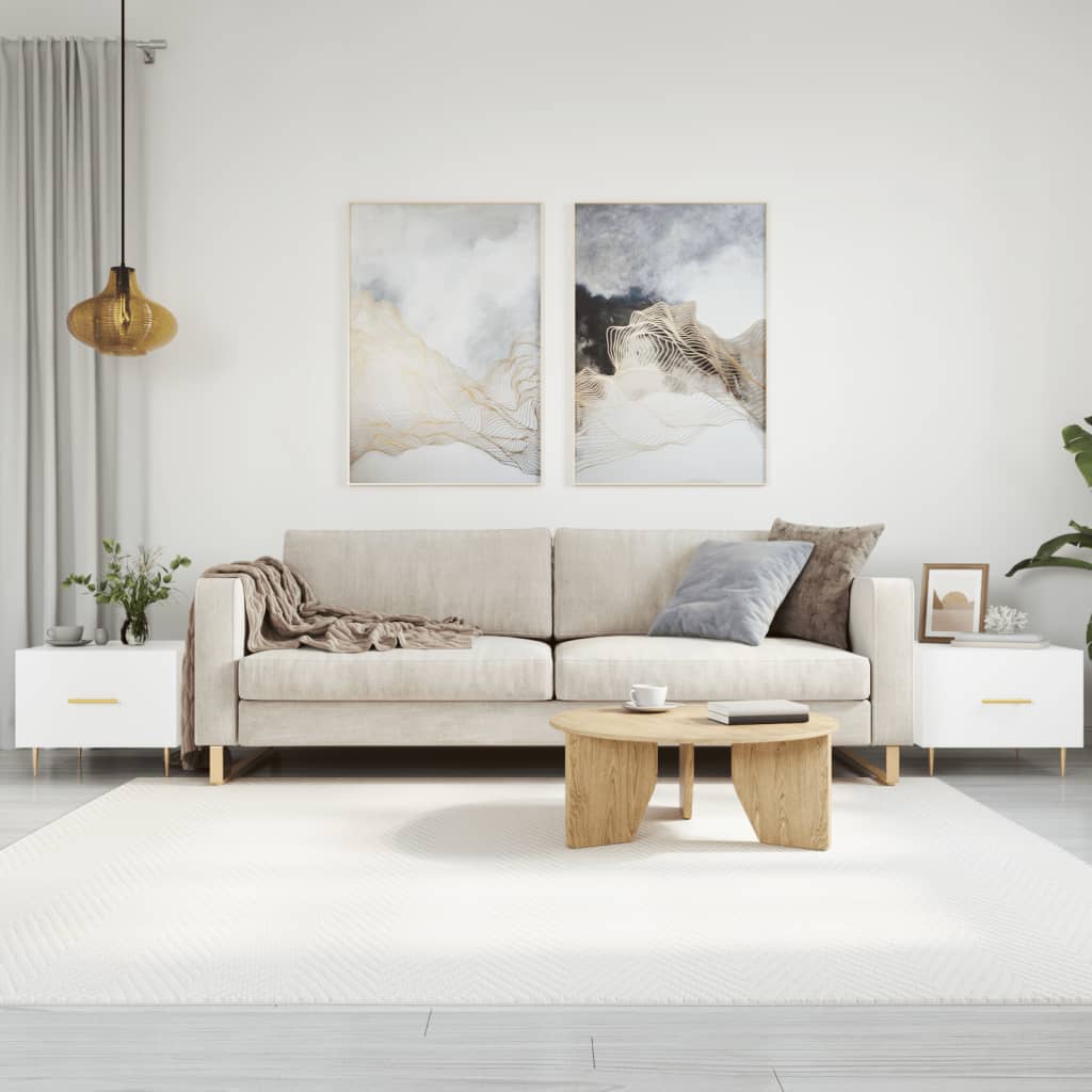 Salontafels 2 st 50x50x40 cm bewerkt hout hoogglans wit is nu te koop bij PeponiXL, paradijselijk wonen!