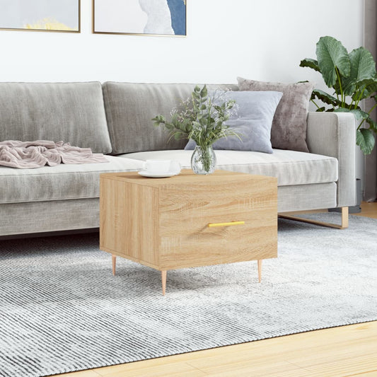 Salontafel 50x50x35 cm bewerkt hout sonoma eikenkleurig is nu te koop bij PeponiXL, paradijselijk wonen!
