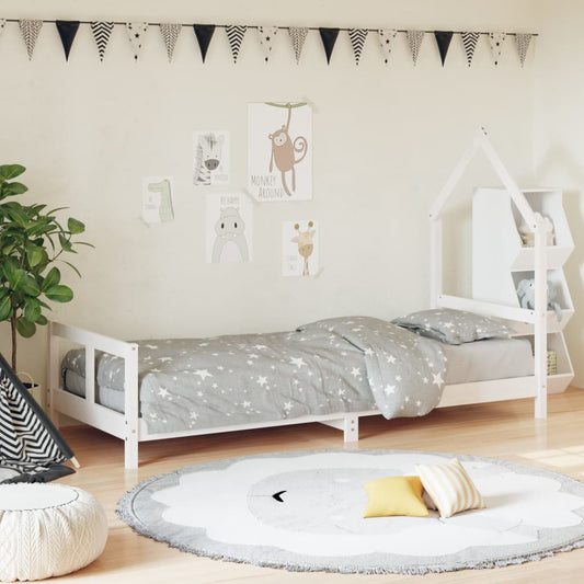 Kinderbedframe 80x200 cm massief grenenhout wit is nu te koop bij PeponiXL, paradijselijk wonen!