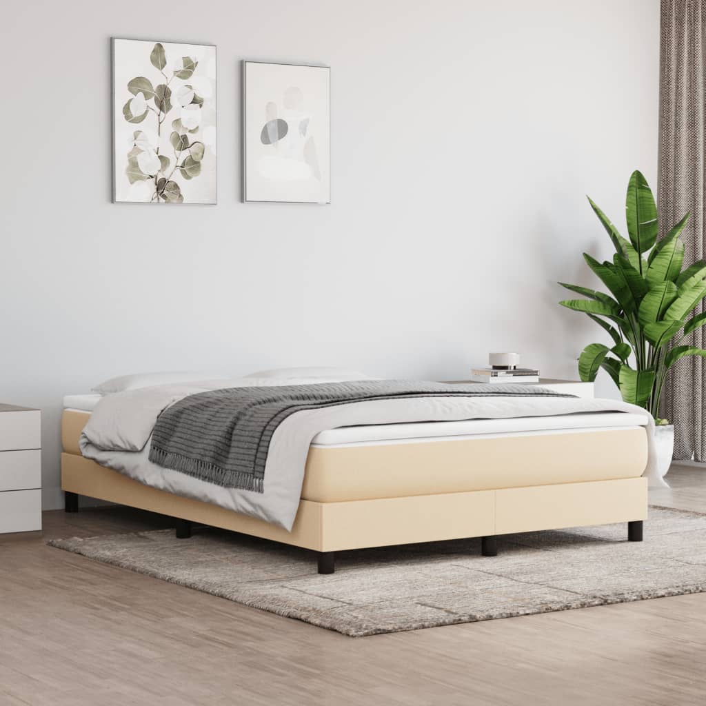 Boxspring met matras stof crèmekleurig 160x200 cm is nu te koop bij PeponiXL, paradijselijk wonen!