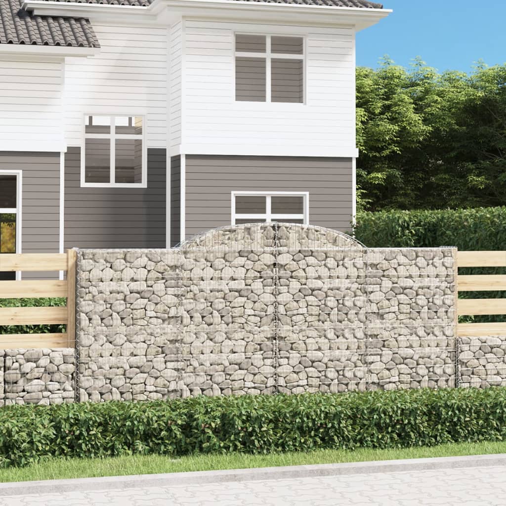 Schanskorven 10 st gewelfd 300x50x140/160 cm ijzer is nu te koop bij PeponiXL, paradijselijk wonen!