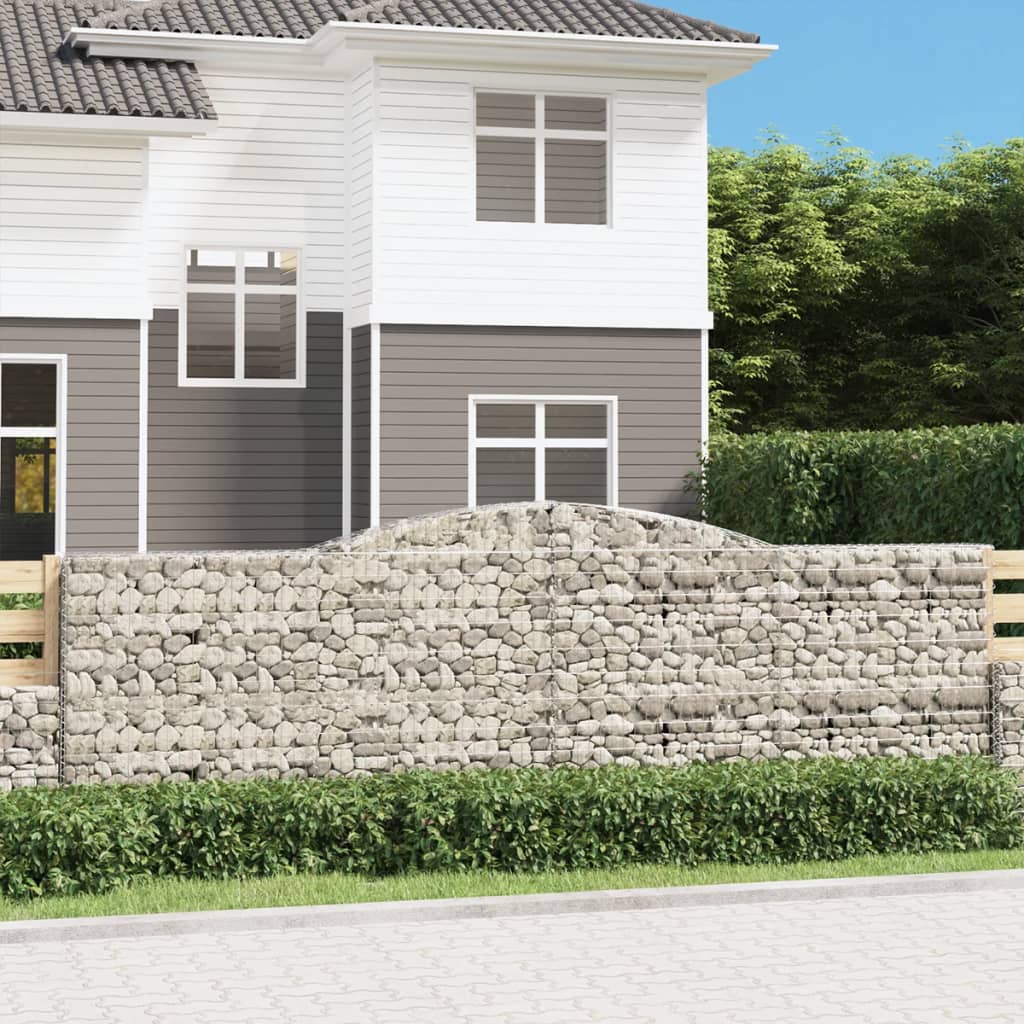 Schanskorven 8 st gewelfd 400x30x120/140 cm ijzer is nu te koop bij PeponiXL, paradijselijk wonen!