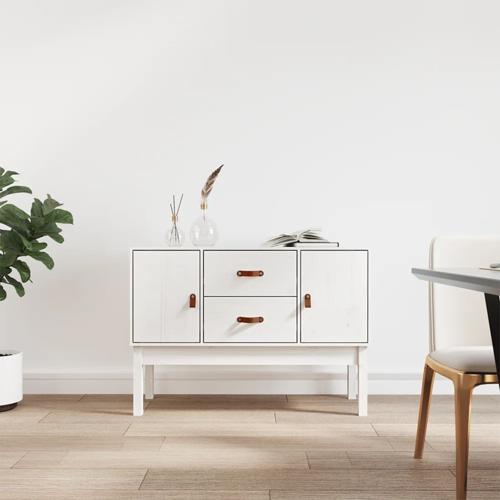Dressoir 110x40x78 cm massief grenenhout wit is nu te koop bij PeponiXL, paradijselijk wonen!