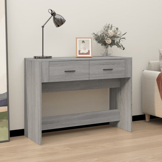Wandtafel 100x39x75 cm bewerkt hout grijs sonoma eikenkleurig is nu te koop bij PeponiXL, paradijselijk wonen!