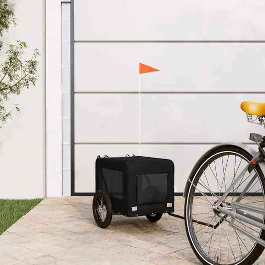 Hondenfietstrailer oxford stof en ijzer zwart is nu te koop bij PeponiXL, paradijselijk wonen!