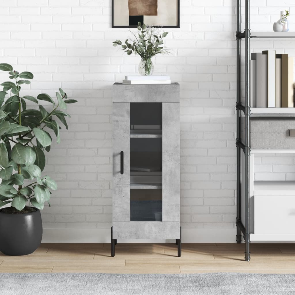 Dressoir 34,5x34x90 cm bewerkt hout betongrijs is nu te koop bij PeponiXL, paradijselijk wonen!